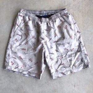 Kavu Men’s Fishing Lure Shorts Trunks Tan Stretch